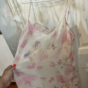 Wilfred long slip pink purple and yellow 100 percent silk